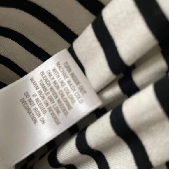 NWT Dressbarn Womens White & Black Striped Print Believe Embroidered Top Size 1X - Picture 5 of 9